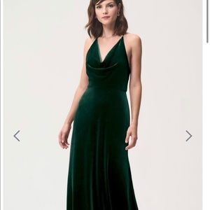 Jenny Yoo Sullivan Dress in emerald velvet
